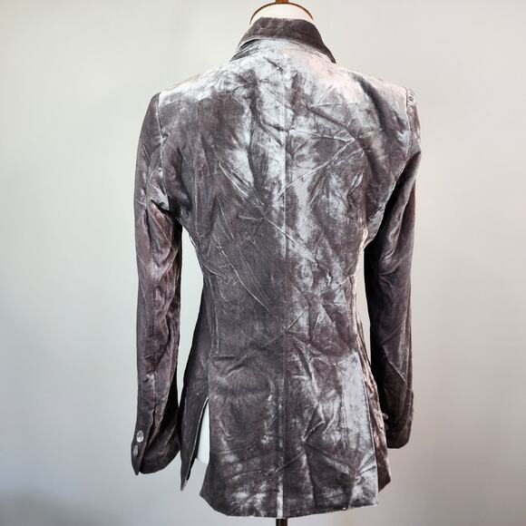 L'Agence Chamberlain Velvet Blazer Size 0 Gray Button Jacket - Picture 5 of 10